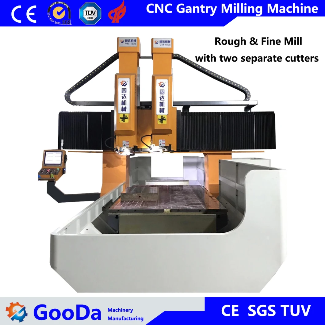 CNC Vertical Milling Machine Machine Tool Gantry Milling with Two Separate Rough and Fine Cutting Drilling Grinding Planar Type Machinery